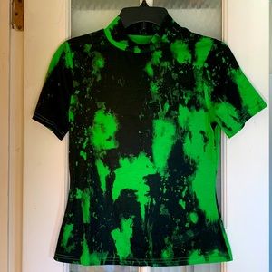 Green & Black Collared Tee